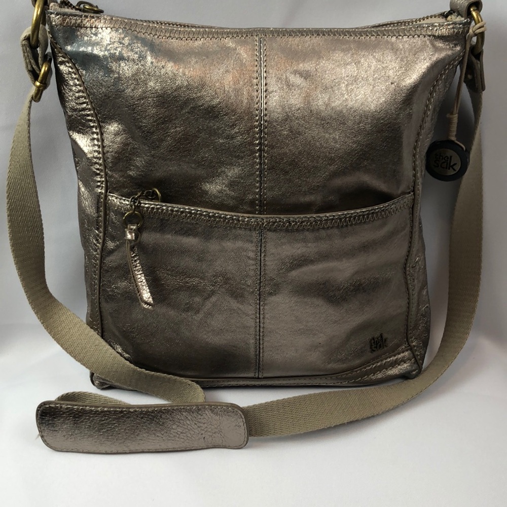The Sak Gold Soft Leather Crossbody Shoulder Bag